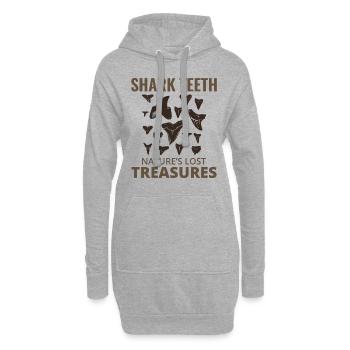 Dents de requin Collectionneur de fossiles Chasse Paléontologie - Sweat-shirt à capuche long Femme - gris chiné - Devant