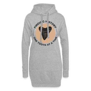 Dents de requin Collectionneur de fossiles Chasse Paléontologie - Sweat-shirt à capuche long Femme - gris chiné - Devant