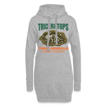 Triceratops Dinosaurier Dino Paläontologie Fossil - Hoodie-Kleid - Grau meliert - Vorne