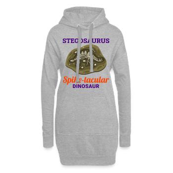 Stegosaurus dinosaure dinosaure chasse aux fossiles - Sweat-shirt à capuche long Femme - gris chiné - Devant