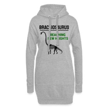 Brachiosaure dinosaure dinosaure chasse aux fossiles chasseur - Sweat-shirt à capuche long Femme - gris chiné - Devant
