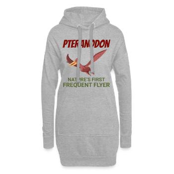 Ptéranodon, dinosaure, dinosaure, dinosaure, fossile de paléontologue - Sweat-shirt à capuche long Femme - gris chiné - Devant