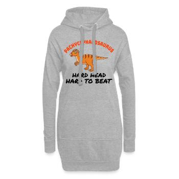 Pachycephalosaurus Dinosaurier Dino Paläontologe - Hoodie-Kleid - Grau meliert - Vorne