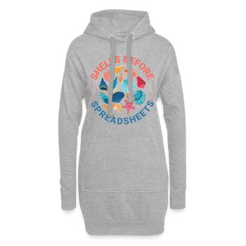 Seashells Collector Beachcomber Sea Shell - Hoodie Dress - heather grey - Front