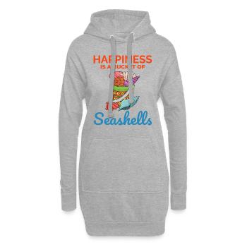 Muscheln Sammler Strandräuber Muschel Ozean - Hoodie-Kleid - Grau meliert - Vorne