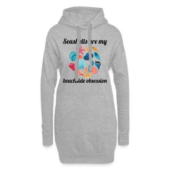 Muscheln Sammler Strandräuber Muschel Ozean - Hoodie-Kleid - Grau meliert - Vorne