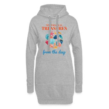 Muscheln Sammler Strandräuber Muschel Ozean - Hoodie-Kleid - Grau meliert - Vorne