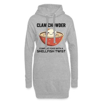 Muschelsuppe Schalentiere urkomische Meeresfrüchtesuppe - Hoodie-Kleid - Grau meliert - Vorne