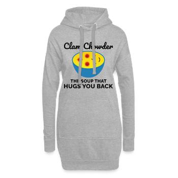 Muschelsuppe Schalentiere urkomische Meeresfrüchtesuppe - Hoodie-Kleid - Grau meliert - Vorne