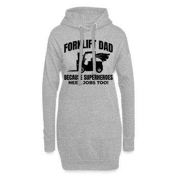 Chariot élévateur Papa Conducteur d’équipement lourd Drôle - Sweat-shirt à capuche long Femme - gris chiné - Devant