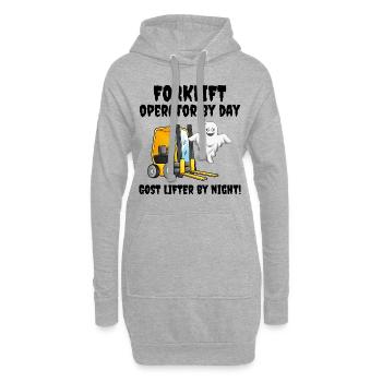 Halloween Ghost Gabelstapler Fahrer Schweres Gerät - Hoodie-Kleid - Grau meliert - Vorne