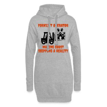 Halloween Geister Gabelstapler Fahrer Schweres Gerät - Hoodie-Kleid - Grau meliert - Vorne