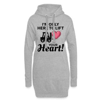 Gabelstaplerfahrer Fahrer Valentinstag Lustig - Hoodie-Kleid - Grau meliert - Vorne
