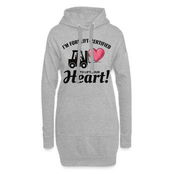 Gabelstaplerfahrer Fahrer Valentinstag Lustig - Hoodie-Kleid - Grau meliert - Vorne