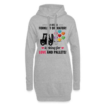 Gabelstaplerfahrer Fahrer Valentinstag Lustig - Hoodie-Kleid - Grau meliert - Vorne