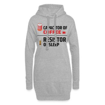 Elektriker: Kondensator des Kaffees, Widerstand - Hoodie-Kleid - Grau meliert - Vorne