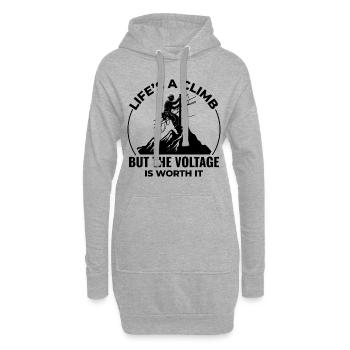 Lineman Voltage Climb Power Work Inspirant - Sweat-shirt à capuche long Femme - gris chiné - Devant