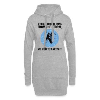 Lineman Storm Brave Dediziertes Helden-Stromnetz - Hoodie-Kleid - Grau meliert - Vorne