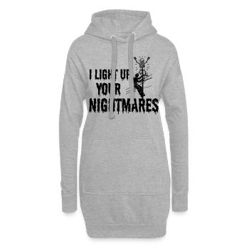 Lineman Halloween Cauchemar Spooky Electric Design - Sweat-shirt à capuche long Femme - gris chiné - Devant