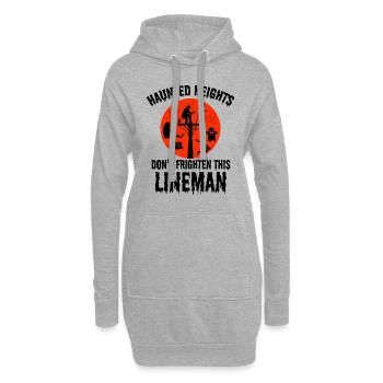 Haunted Heights Lineman Halloween Gruseliges Design - Hoodie-Kleid - Grau meliert - Vorne