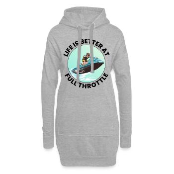 Jetski Vollgas Wassersport Abenteuer Ozean - Hoodie-Kleid - Grau meliert - Vorne