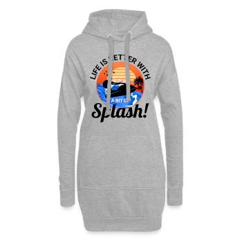 La vie est meilleure avec un peu de jet ski splash - Sweat-shirt à capuche long Femme - gris chiné - Devant