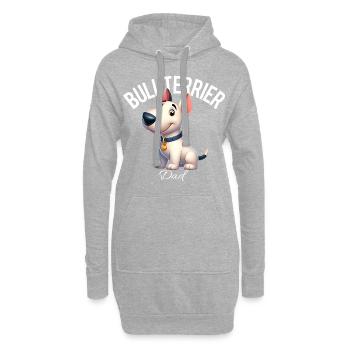 Bullterrier Papa 3 - Hoodie-Kleid - Grau meliert - Vorne