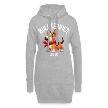 bull terrier lover - Sweat-shirt à capuche long Femme - gris chiné - Devant