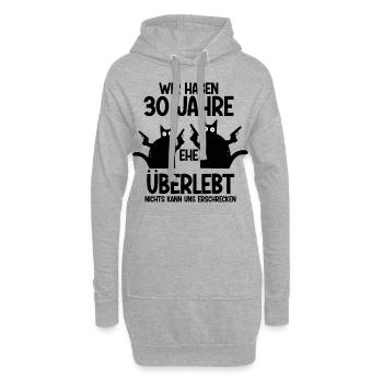 30 Jahre Ehe überlebt Perlen Hochzeit Hochzeitstag - Hoodie-Kleid - Grau meliert - Vorne