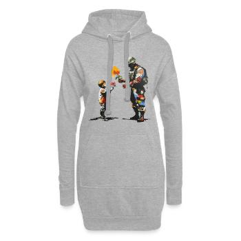 Graffiti de fleur de paix - Sweat-shirt à capuche long Femme - gris chiné - Devant