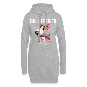 Bullterrier Mama - Hoodie-Kleid - Grau meliert - Vorne
