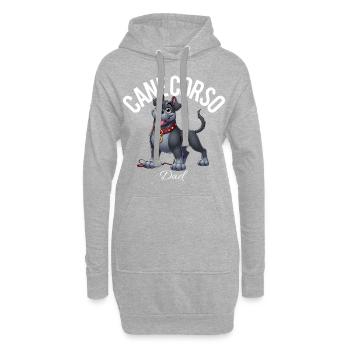 Cane Corso Papa 3 - Hoodie-Kleid - Grau meliert - Vorne