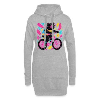 Ours Biky - Sweat-shirt à capuche long Femme - gris chiné - Devant