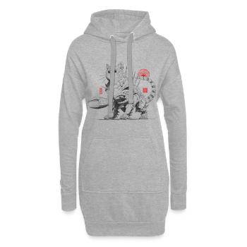 CrabKitty - Sweat-shirt à capuche long Femme - gris chiné - Devant