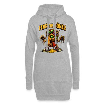 Craignez le Döner - Sweat-shirt à capuche long Femme - gris chiné - Devant
