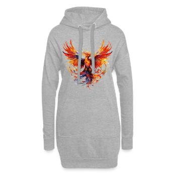 Phénix Phénix Feu Flammes Oiseau Mythologie - Sweat-shirt à capuche long Femme - gris chiné - Devant