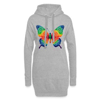 WPAP Stil Tiere - Schmetterling - Hoodie-Kleid - Grau meliert - Vorne