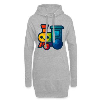 WPAP Polygon Kawaii Stil Baby Spielzeug Lokomotive - Hoodie-Kleid - Grau meliert - Vorne