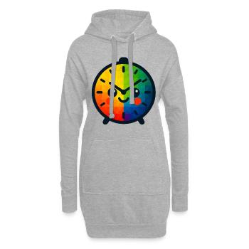 WPAP Polygon Kawaii Stil Baby Spielzeug Uhr - Hoodie-Kleid - Grau meliert - Vorne