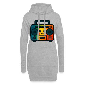 WPAP Polygon Kawaii Stil Spielzeug Kassetten-Deck - Hoodie-Kleid - Grau meliert - Vorne