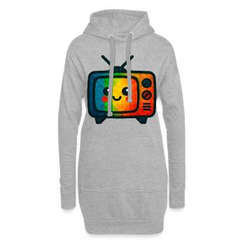 WPAP Polygon Téléviseur jouet de style kawaii - Sweat-shirt à capuche long Femme - gris chiné - Devant