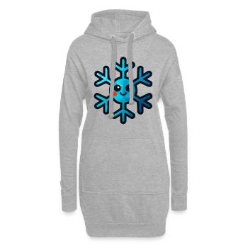 WPAP Polygon Kawaii Stil Spielzeug Schneeflocke - Hoodie-Kleid - Grau meliert - Vorne
