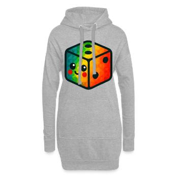 WPAP Polygon Kawaii Stil Baby Spielzeug Würfel - Hoodie-Kleid - Grau meliert - Vorne