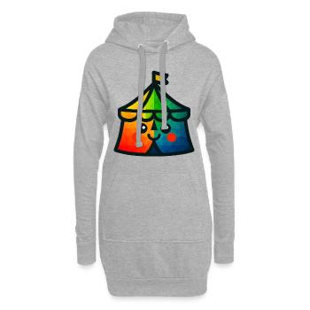 WPAP Polygon Kawaii Stil Baby Spielzeug Zirkuszelt - Hoodie-Kleid - Grau meliert - Vorne