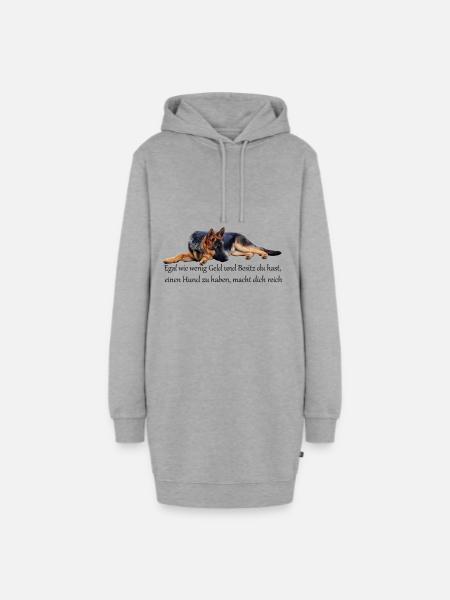 Hundespruch für Hundeliebhaber / Tierliebhaber - Hoodie-Kleid - Grau meliert