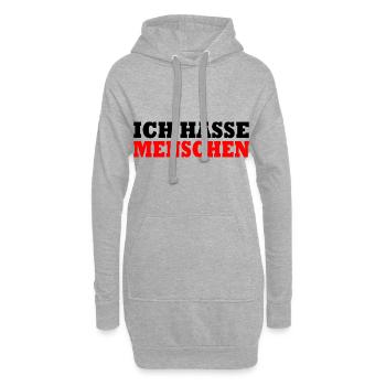Ich hasse menschen - Hoodie-Kleid - Grau meliert - Vorne