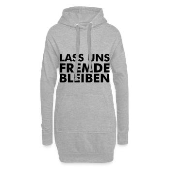 Lass uns Fremde bleiben Geschenk Geschenkidee - Hoodie-Kleid - Grau meliert - Vorne