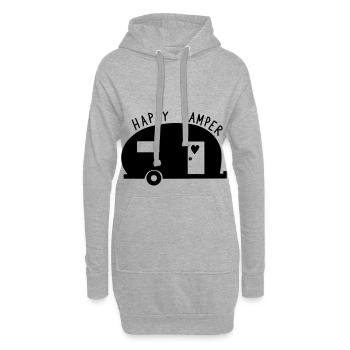 Camping campeur caravane camping-car vacances cadeau - Sweat-shirt à capuche long Femme - gris chiné - Devant