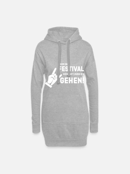 Festival Shirt · Open air Party · Musik Geschenk - Hoodie-Kleid - Grau meliert