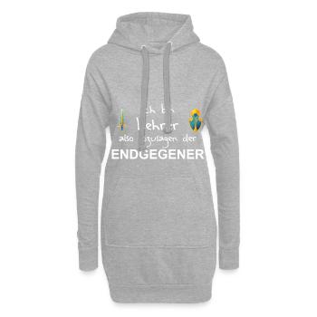 Endgegner Lehrer - Geschenkidee - Hoodie-Kleid - Grau meliert - Vorne